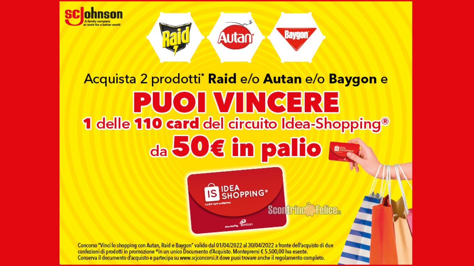 Concorso “Vinci Lo Shopping con Autan, Raid e Baygon”: in palio 110 Gift Card Idea-Shopping da 50 euro!