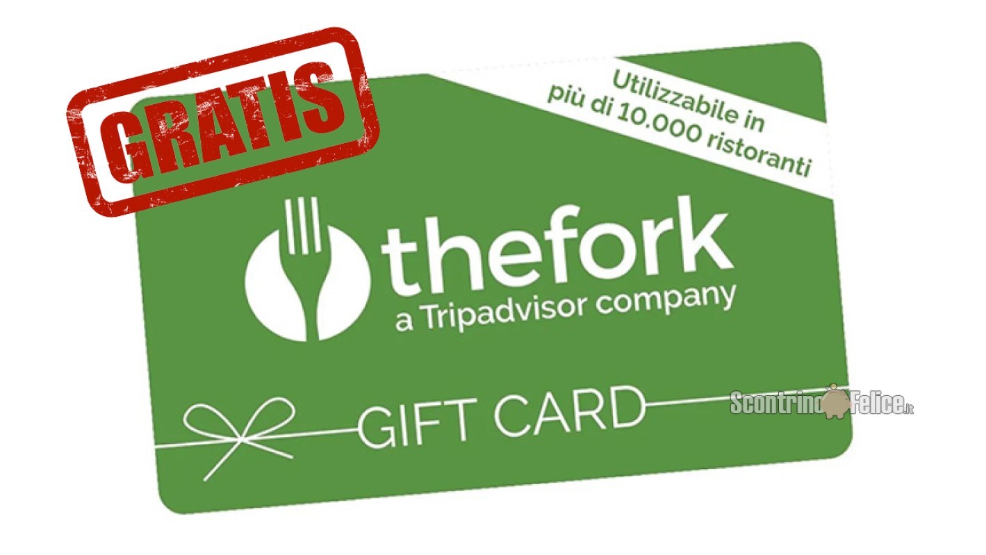 Gift Card TheFork da 15 euro GRATIS con QVC