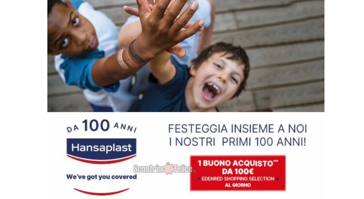 Concorso Hansaplast "100 anni": in palio 126 Buoni Acquisto Edenred Shopping da 100 euro