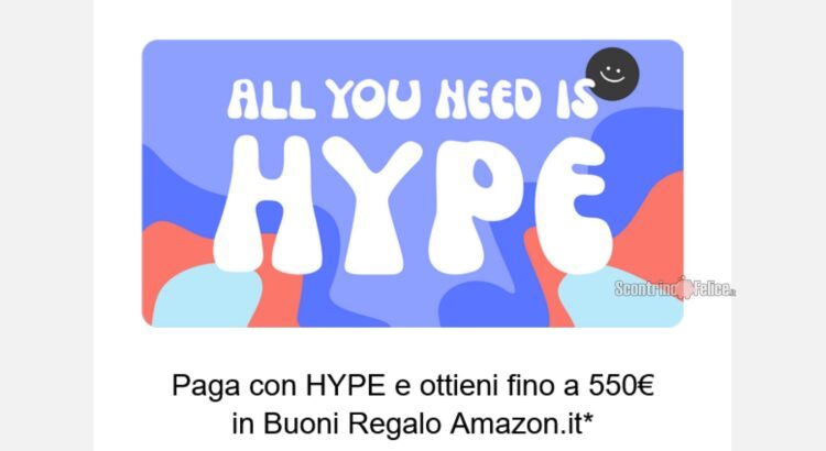 Concorso HYPE: vinci fino a 550€ in Buoni Amazon!