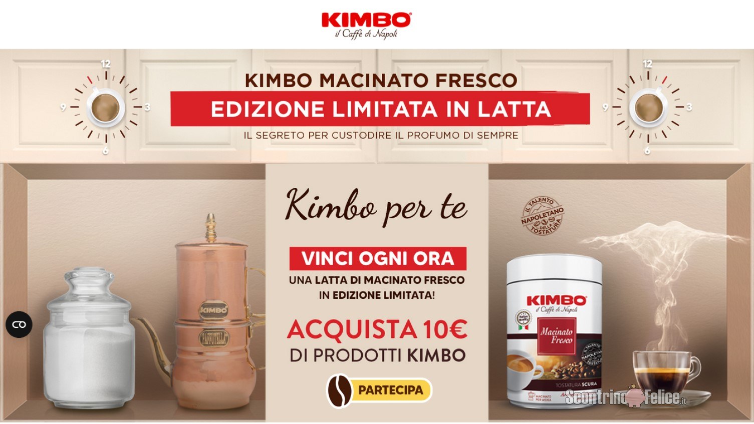 Concorso Kimbo “Macinato wave 1”: vinci 1 latta Macinato Fresco in edizione limitata ogni ora
