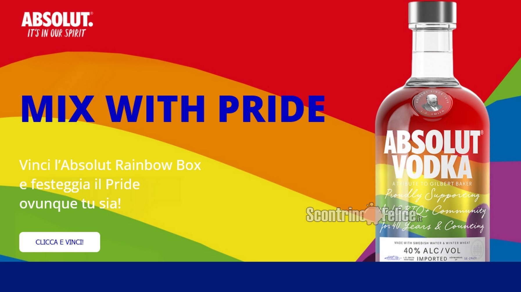 Vinci gratis l'Absolut Vodka Rainbow Box