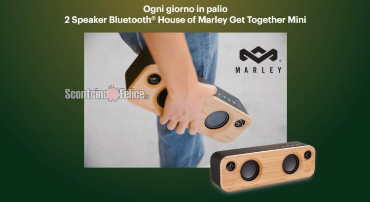 Vinci gratis uno Speaker Bluetooth House of Marley Get Together Mini con Lavazza