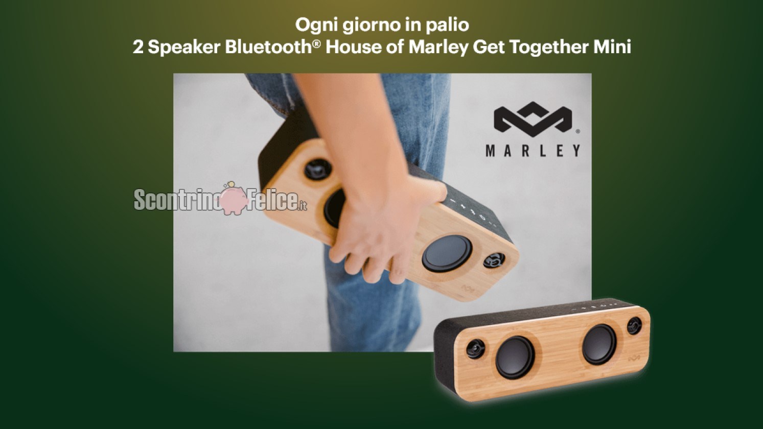 Vinci gratis uno Speaker Bluetooth House of Marley Get Together Mini con Lavazza