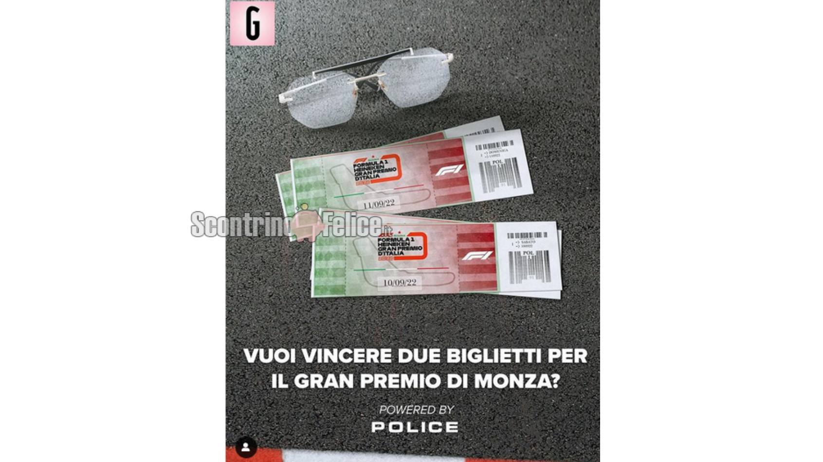 Concorso gratuito La Gazzetta Dello Sport: vinci 2 biglietti per il Gran Premio di Monza e 1 paio di occhiali Police
