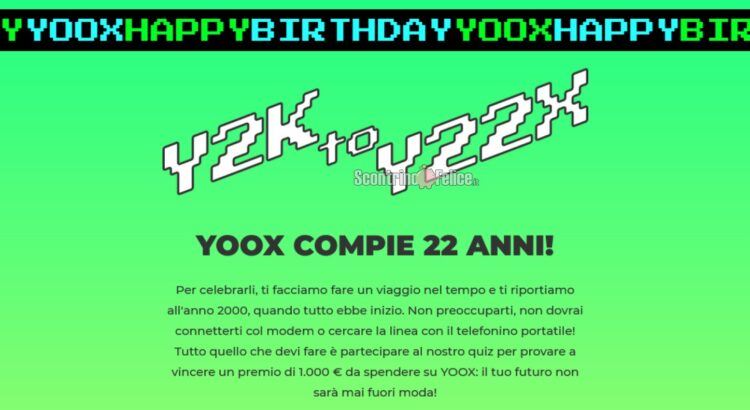 Concorso gratuito YOOX “Y2K to Y22K”: vinci 1000 euro di shopping!