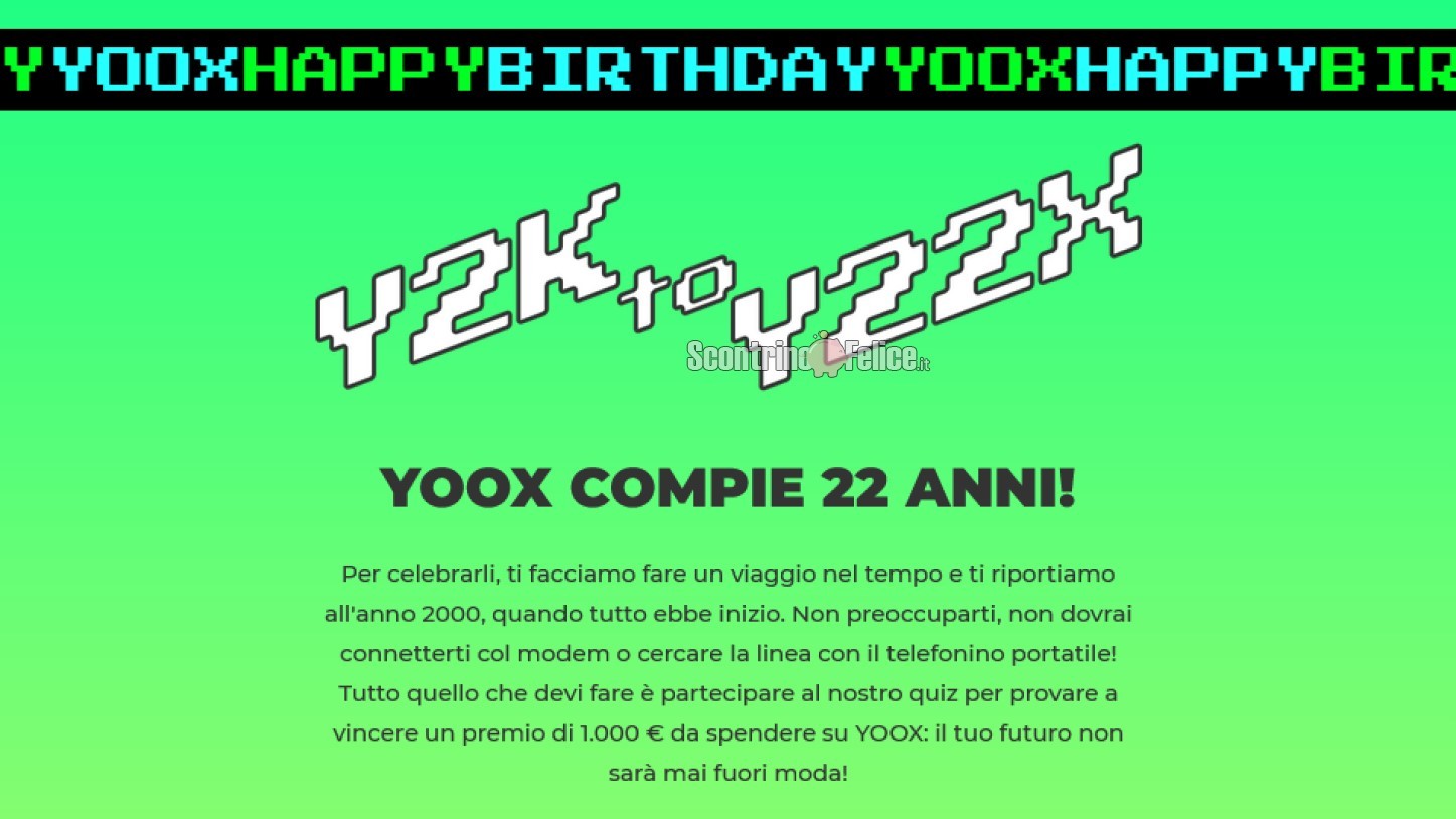 Concorso gratuito YOOX “Y2K to Y22K”: vinci 1000 euro di shopping!