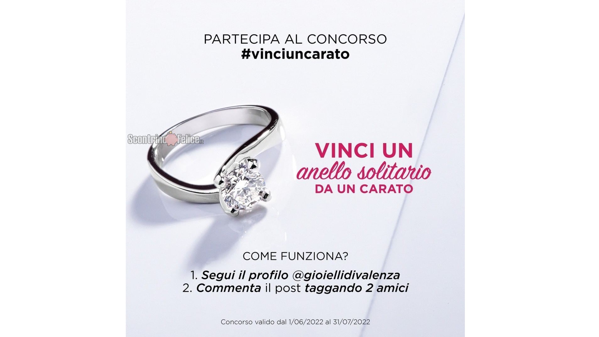 Vinci GRATIS un anello solitario da 1 carato con Gioielli Di Valenza!