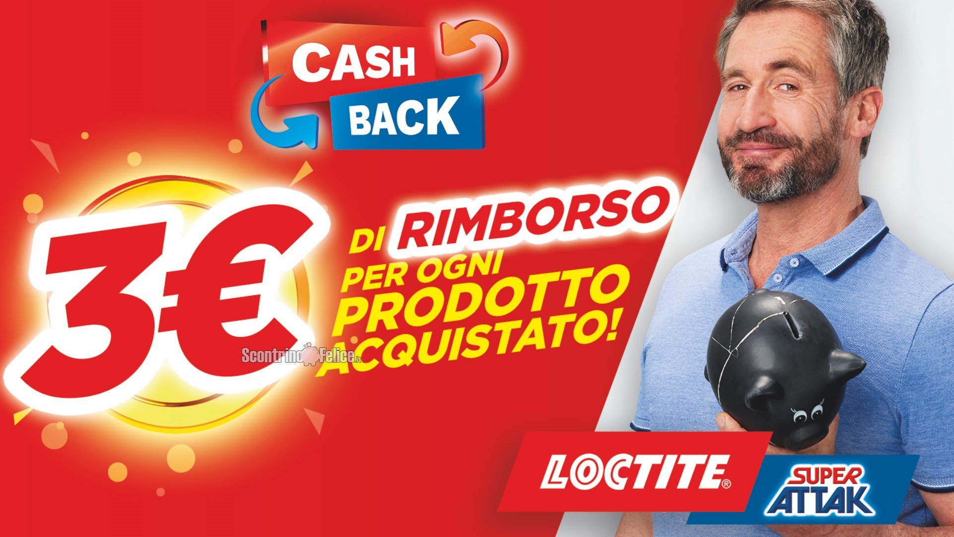 Cashback Loctite Super Attak: ricevi un rimborso di 3 euro per ogni confezione acquistata