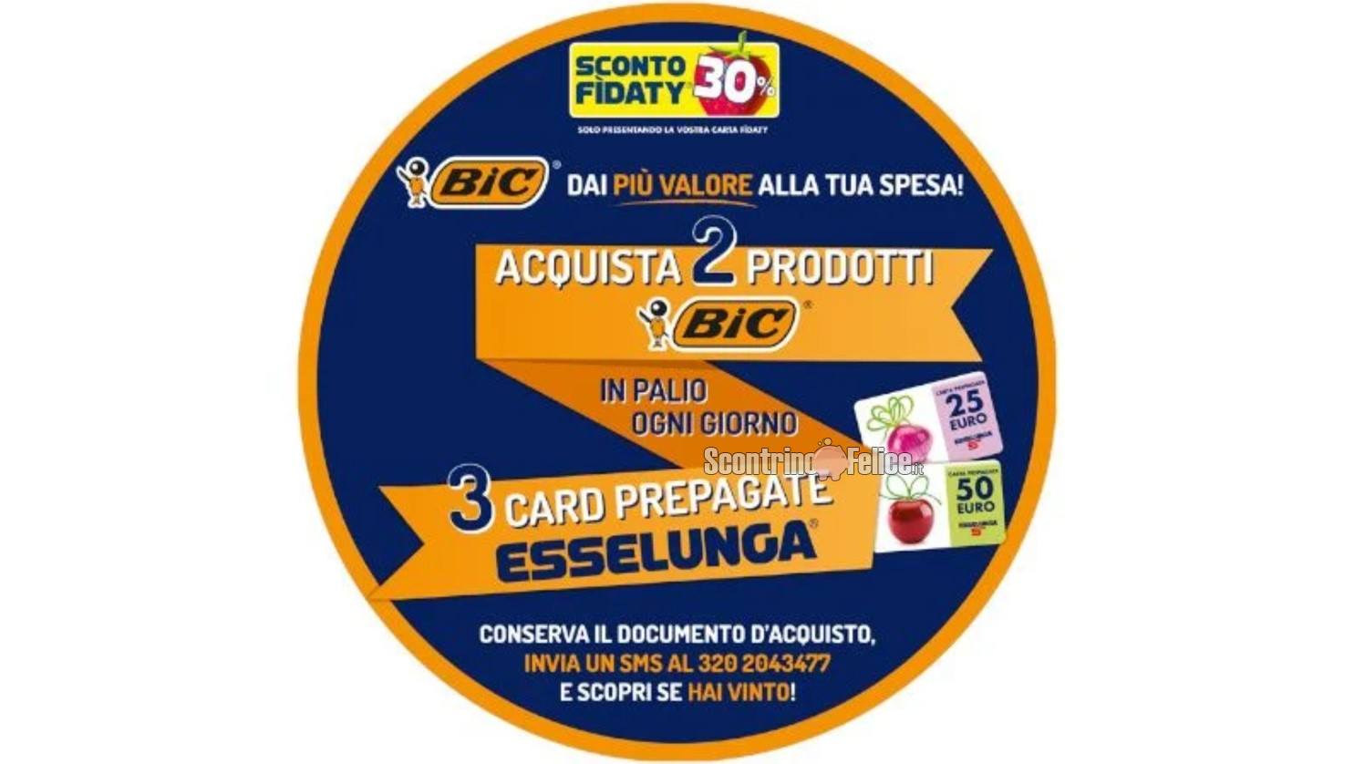 Concorso Bic "Dai più Valore alla Tua Spesa" da Esselunga: in palio ogni giorno 3 card da 25 e 50 euro