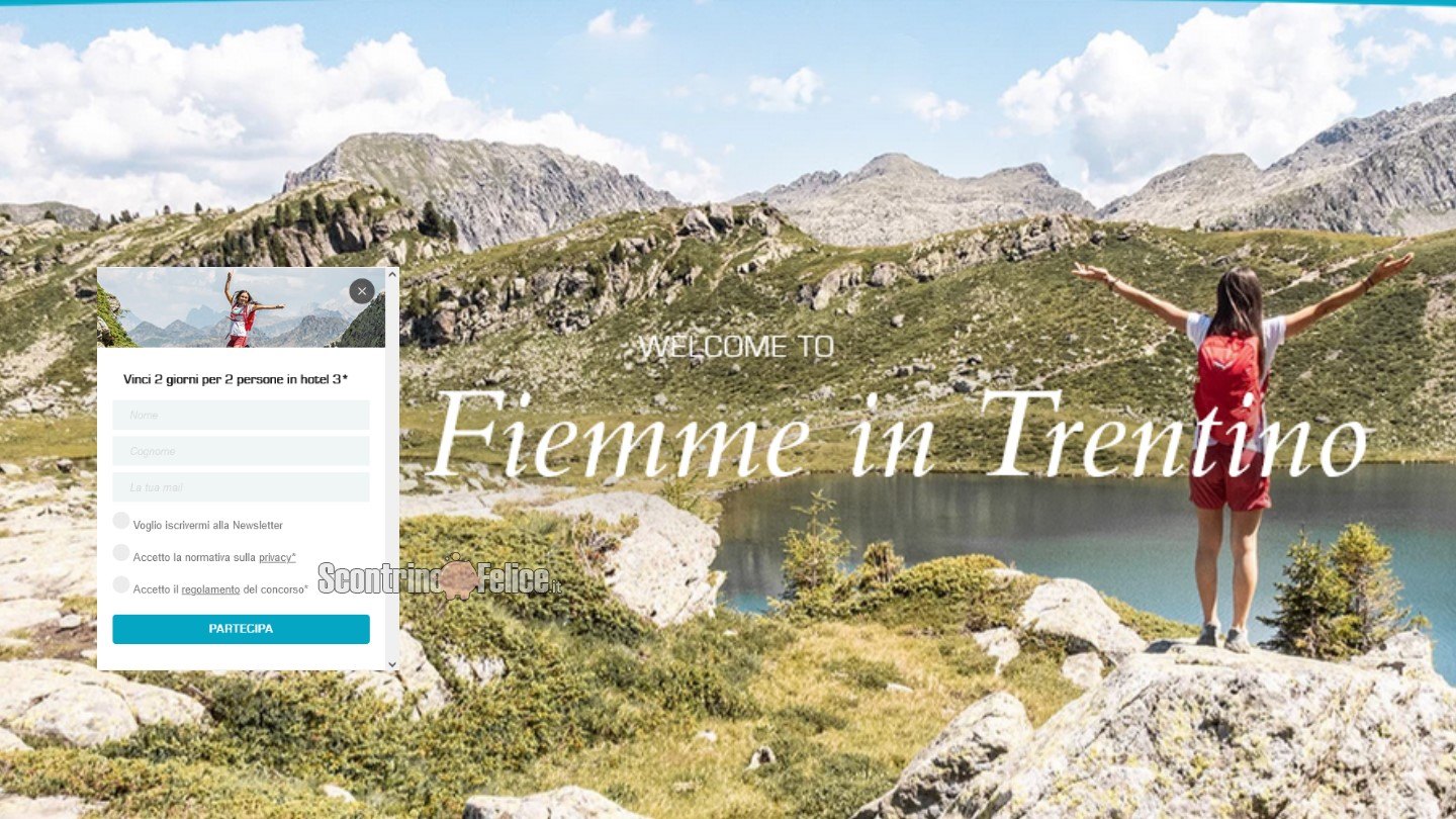 Concorso gratuito "Fiemme Smile Estate": vinci un soggiorno in Val di Fiemme in Trentino