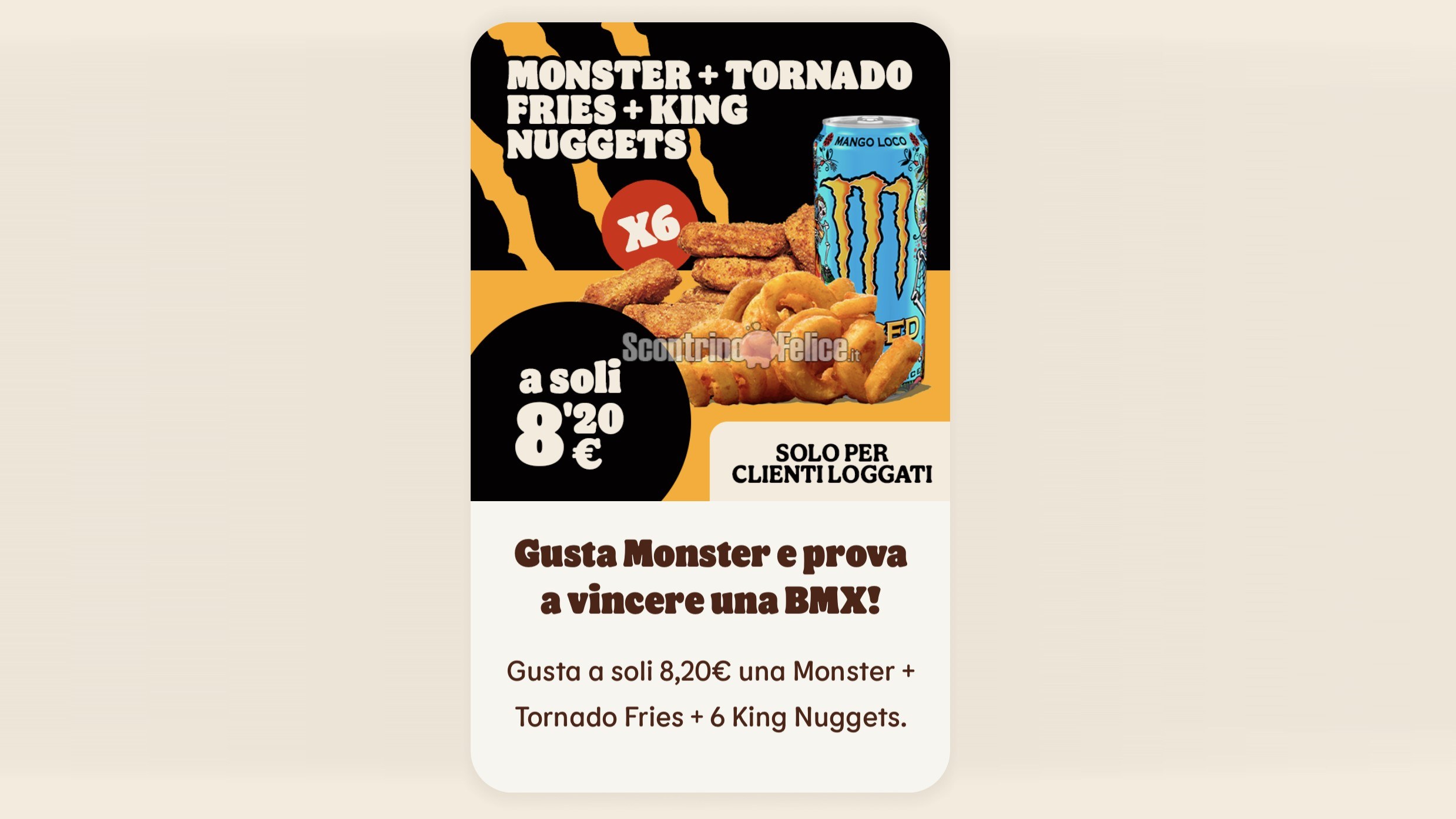 Concorso Monster da Burger King: vinci una BMX brandizzata!