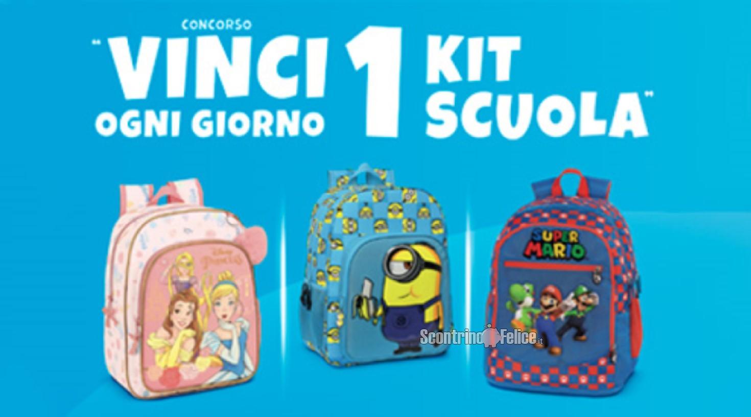 Concorso Danone: vinci ogni giorno 1 kit scuola