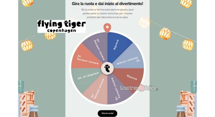 Concorso gratuito Flying Tiger: gira la ruota e vinci una shopper ricca di soprese