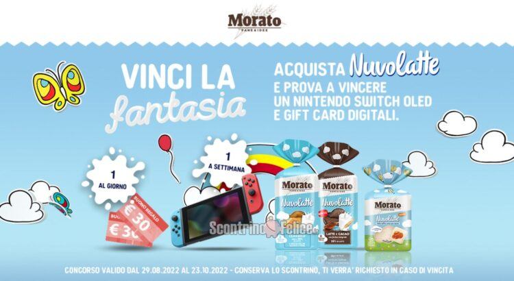 Concorso Morato Nuvolatte "Vinci la fantasia": in palio Gift card da 30 euro e Console Nintendo Switch