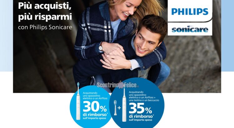 Cashback Philips Sonicare: ricevi un rimborso fino al 35%