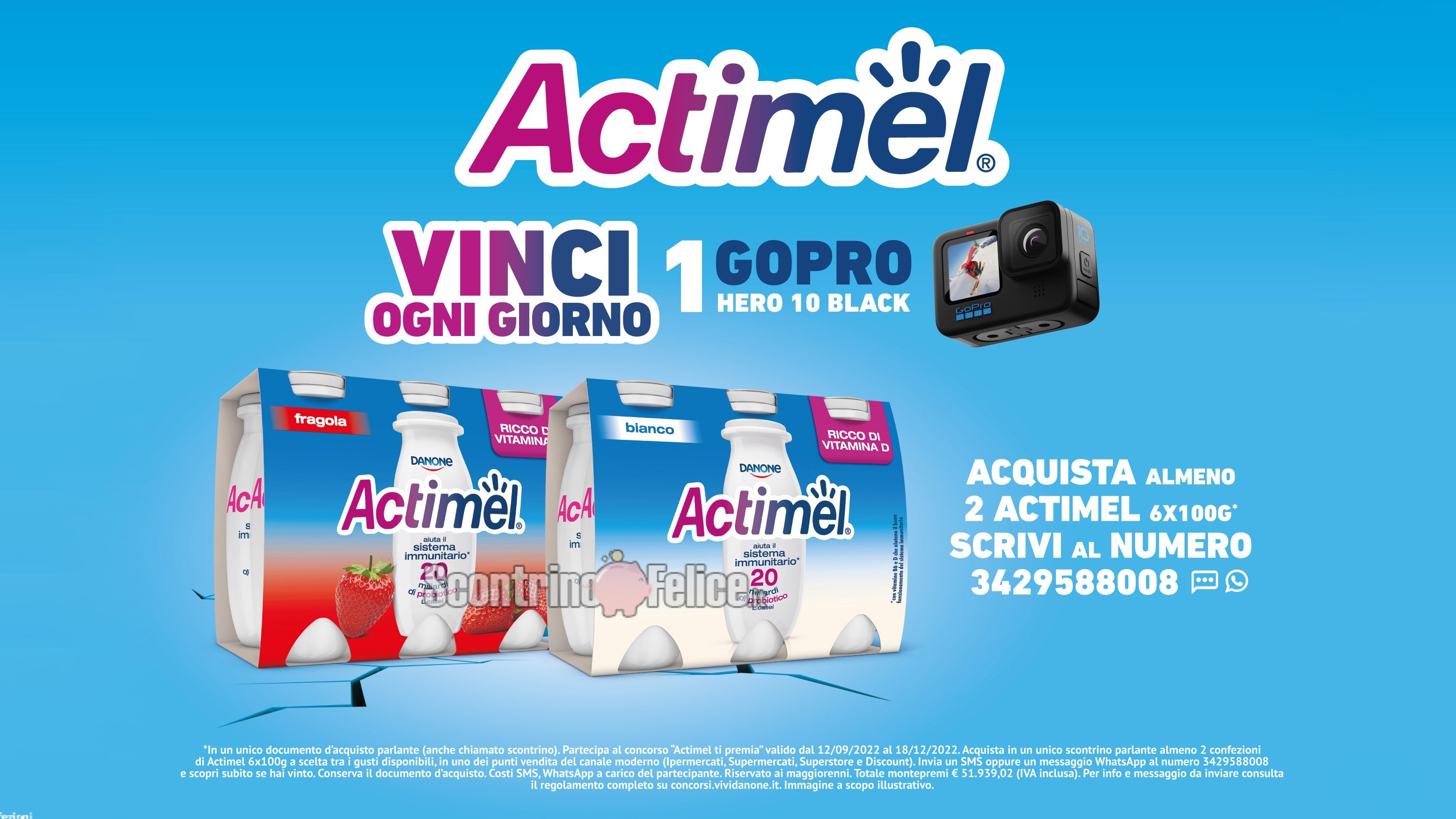 Concorso "Actimel ti premia": in palio 98 GoPro Hero 10 Black