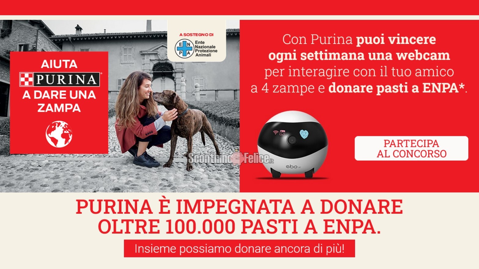 Concorso "Aiuta Purina a dare una zampa": vinci webcam Enabot EBO-SE