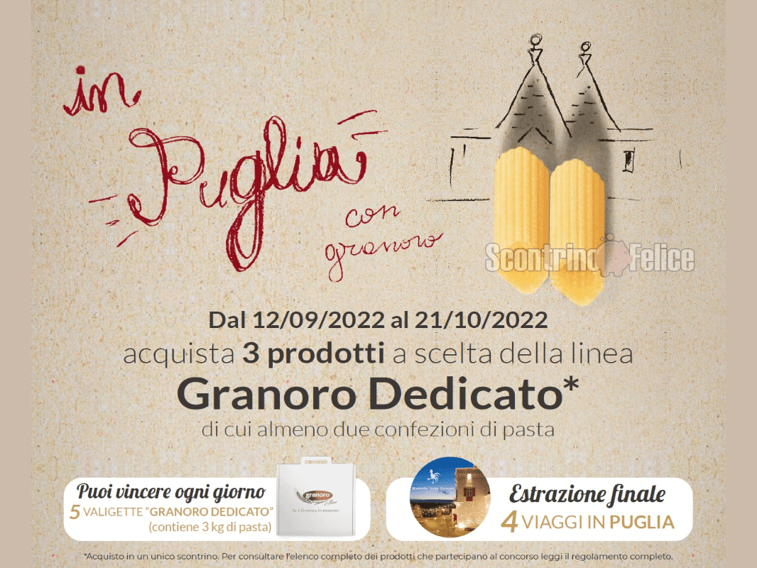 Concorso "In Puglia con Granoro": in palio valigette di prodotti e 4 soggiorni! 1