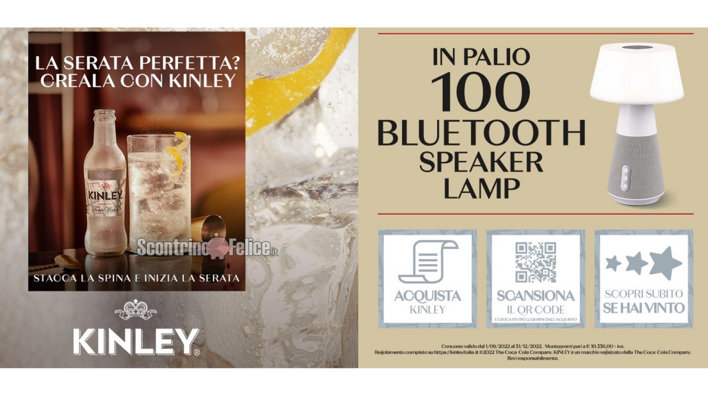 Concorso Kinley: vinci 100 bluetooth Speaker Lamp