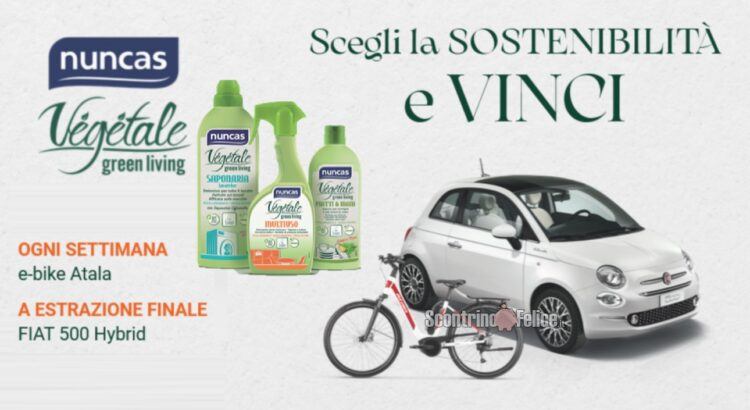 Concorso Nuncas 2022 "Scegli la sostenibilità e vinci": in palio 8 ebike Atala e 1 Fiat 500 Hybrid