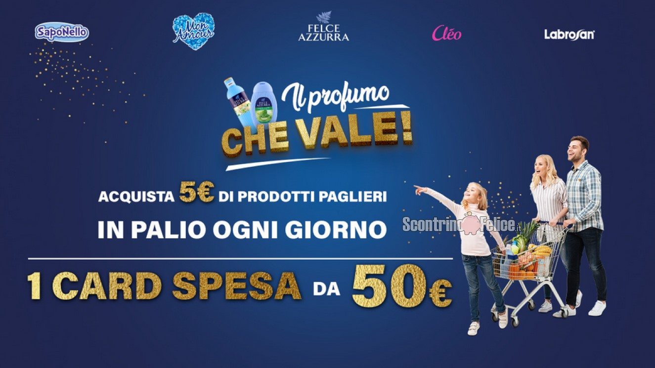 Concorso Paglieri "Il profumo che vale": in palio card spesa da 50 euro