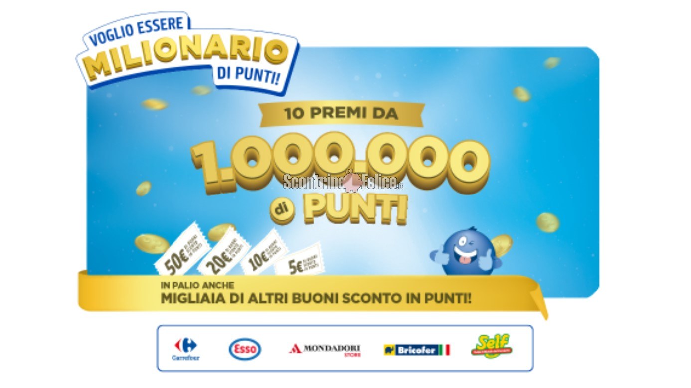 Concorso Payback "Voglio Essere Milionario di Punti": vinci subito fino a 1 milione di punti!