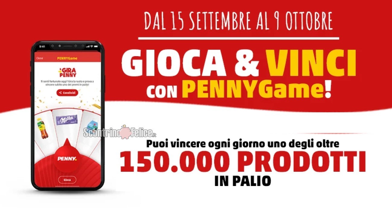 Concorso PennyGame 2022: in palio GRATIS 150.000 prodotti Penny Market!