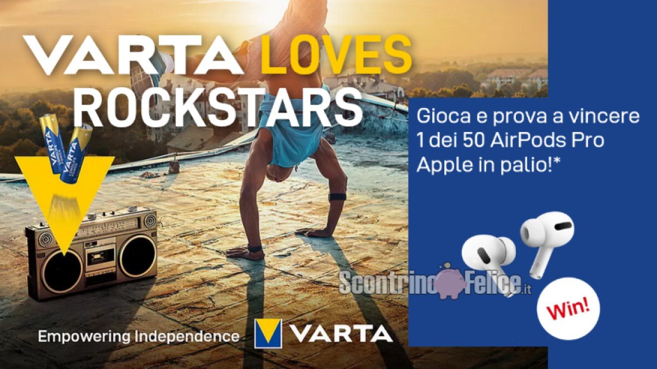 Concorso VARTA loves rockstars vinci 50 AirPods Pro Apple