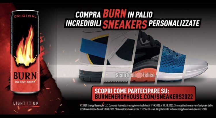 Concorso Burn: vinci 1 paio di sneakers personalizzate col tuo nome