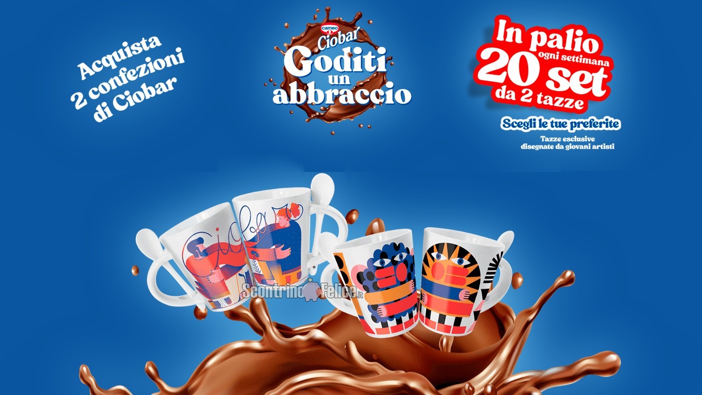 Concorso Cameo Ciobar “Goditi un abbraccio”: 500 Set da 2 tazze in palio!