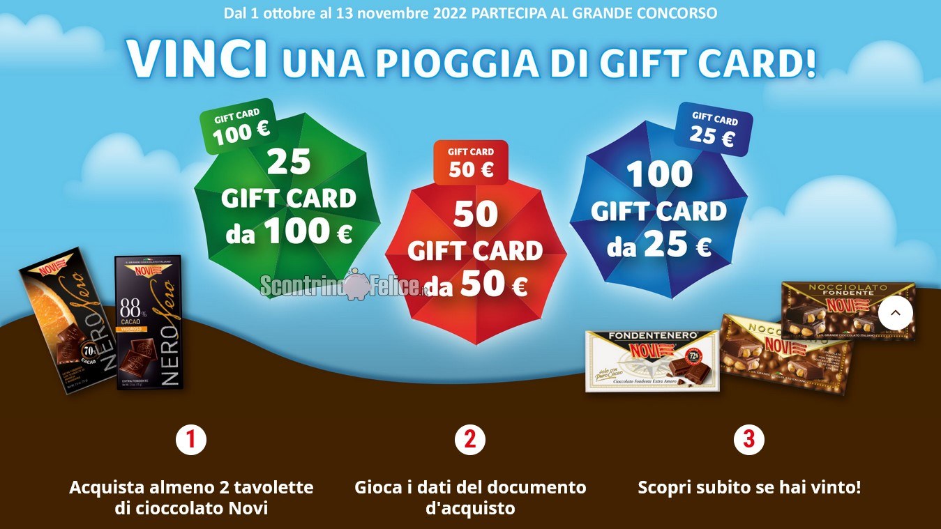 Concorso Novi: vinci una pioggia di gift card!