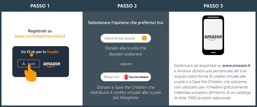 Amazon "Un click per la Scuola": dona materiale scolastico GRATIS 1