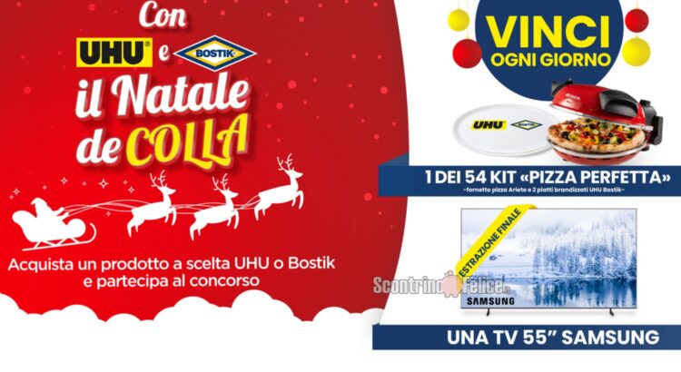 Concorso “Con UHU e BOSTIK il Natale deCOLLA”: in palio Kit Pizza Perfetta e 1 TV Samsung da 55”