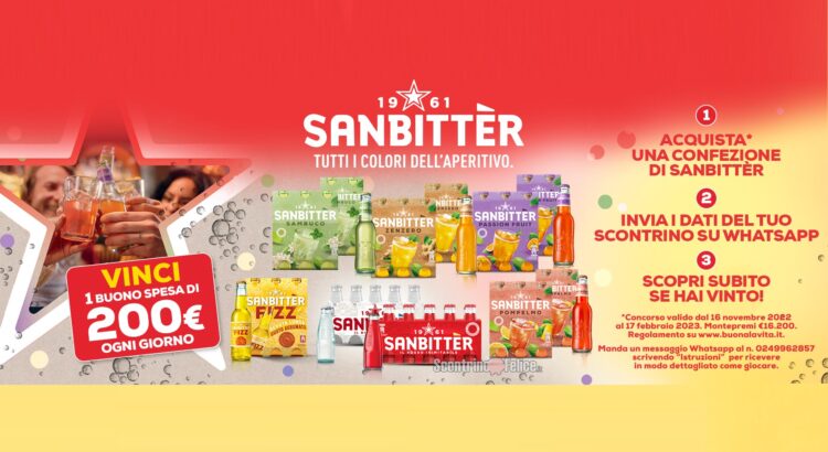 Concorso Sanbitter: vinci 1 buono spesa da 200 euro ogni giorno!