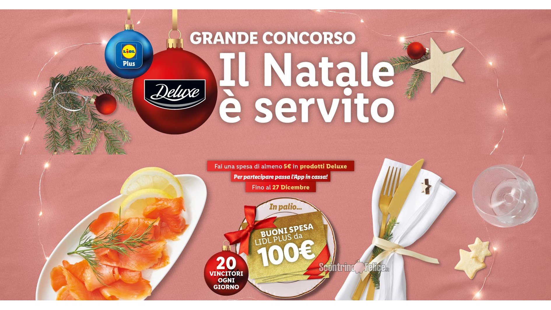 LIDL “Grande Concorso Deluxe Natale 2022”: in palio 20 buoni da 100 euro al giorno!