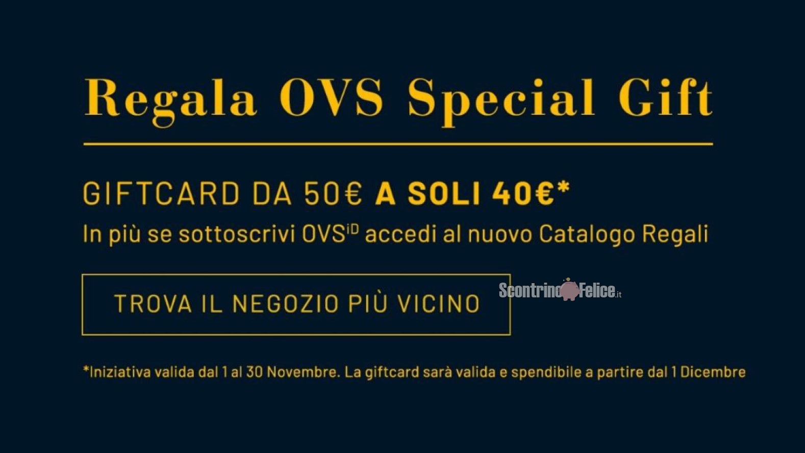 OVS: gift card scontate da 50 euro a soli 40 euro!