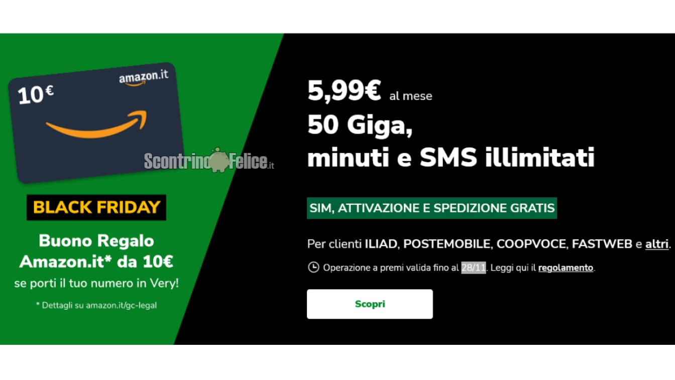 Very Mobile: ritorna la promo che regala un buono Amazon 1