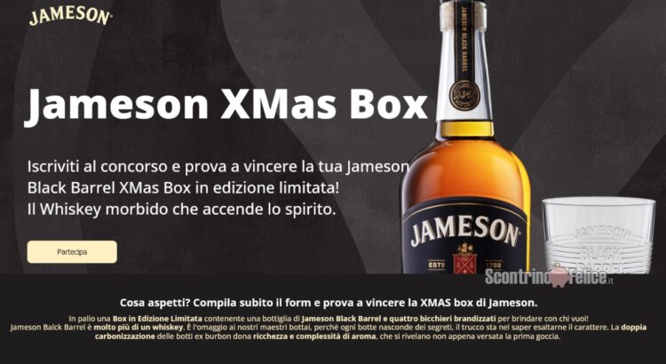 Vinci GRATIS 100 Jameson Black Barrel XMas Box in edizione limitata!
