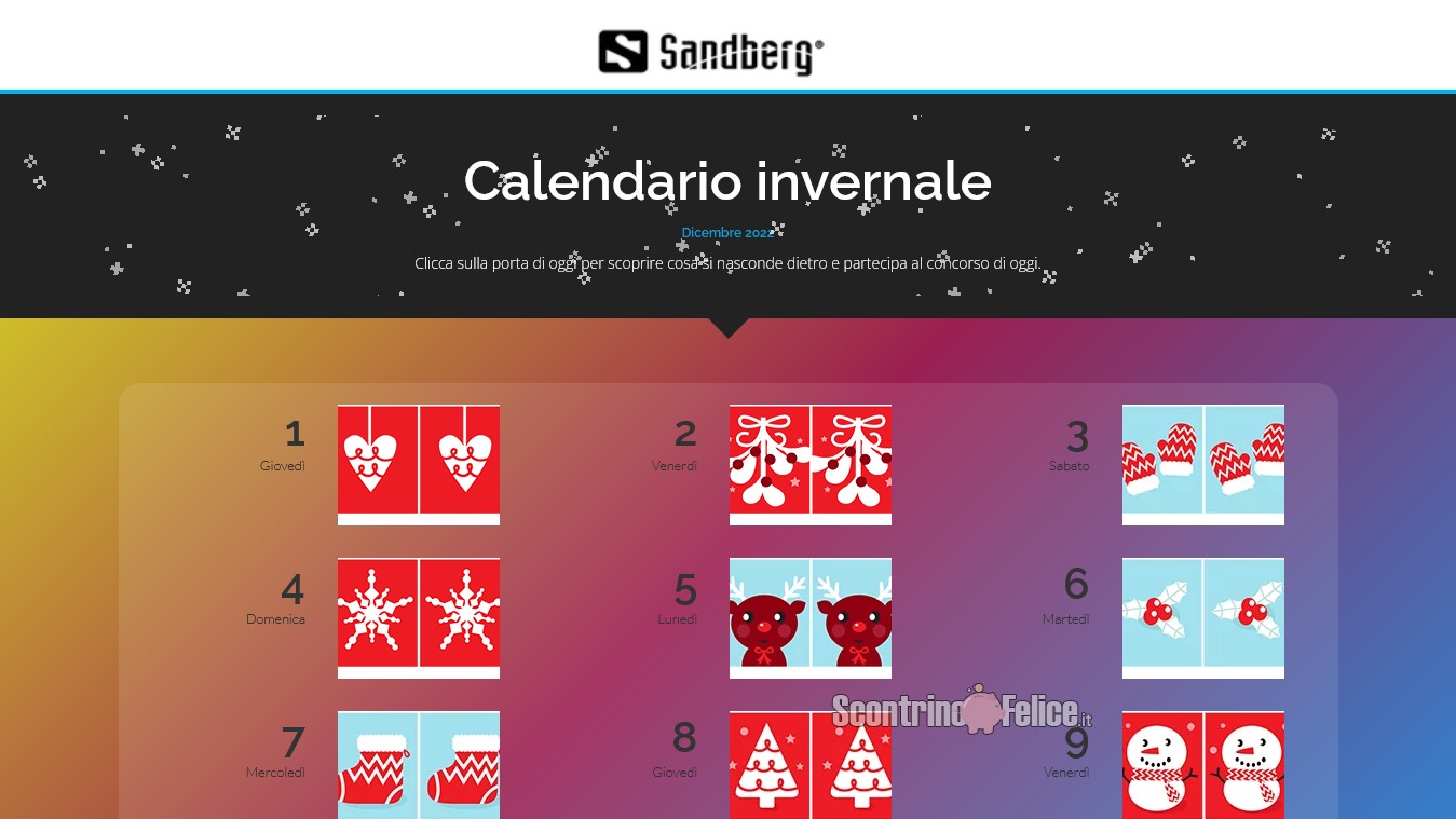 Calendario dell’Avvento Sandberg: in palio 24 premi tecnologici!