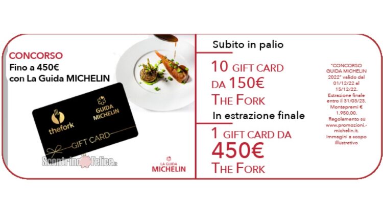 The Fork: vinci 450€ di Gift Card con Guida Michelin 2022
