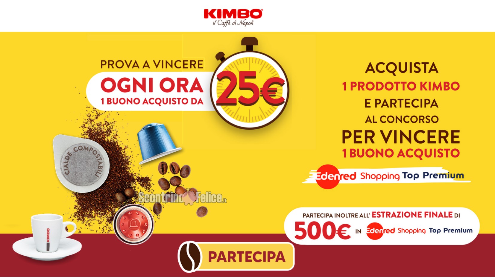 Concorso Kimbo: vinci buoni Edenred Shopping Top Premium fino a 500 euro