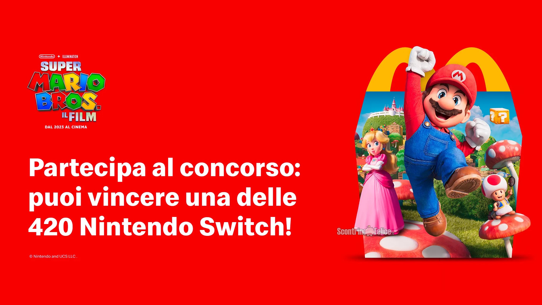 Concorso McDonald's Super Mario: in palio 420 Nintendo Switch