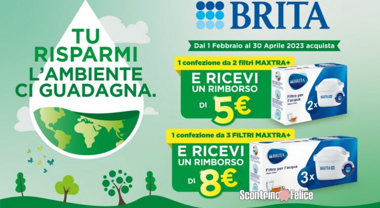 Cashback Brita: ricevi un rimborso sui filtri di 5 euro e 8 euro