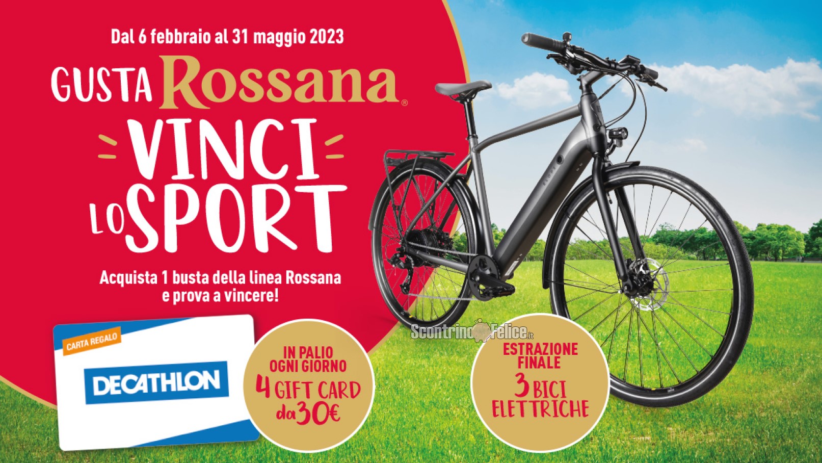 Concorso Gusta Rossana, Vinci lo sport vinci carte Decathlon e bici elettriche Elops