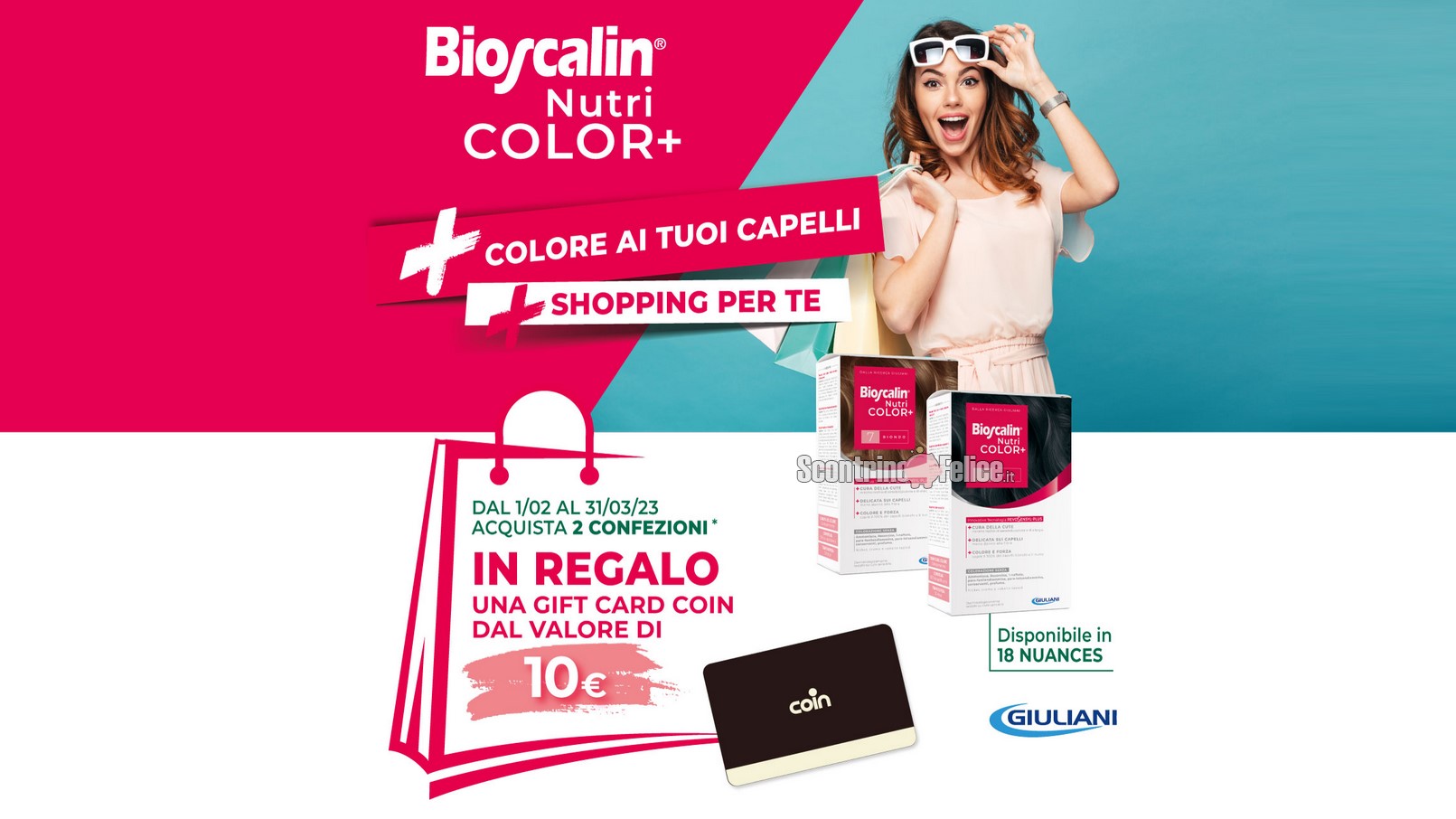 Premio Certo Bioscalin Nutri Color+: ricevi una gift card Coin da 10 euro
