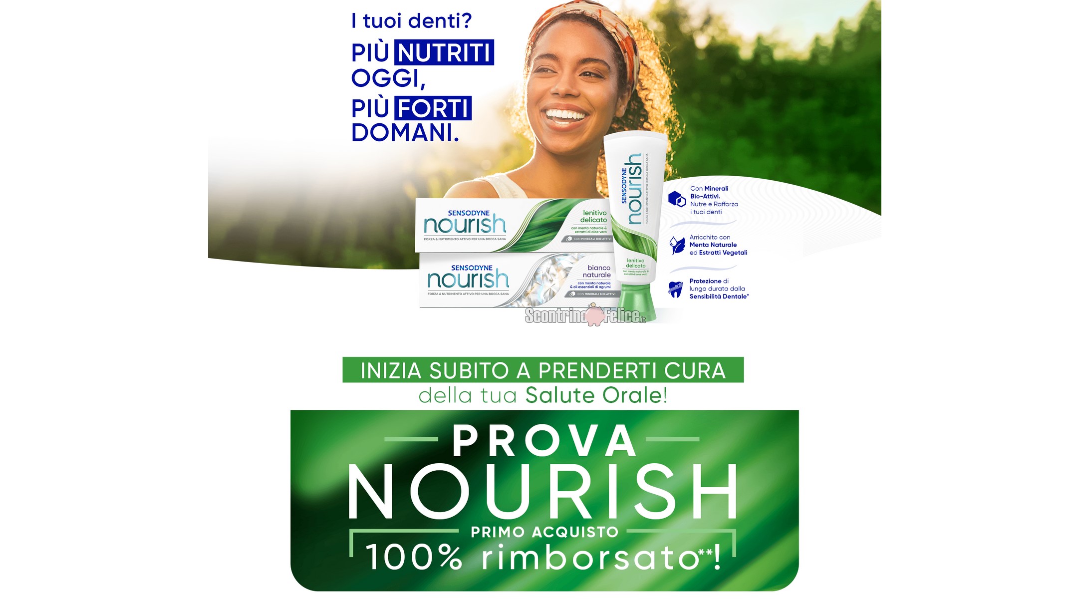 Prova Nourish 100% rimborsato: acquista il nuovo dentifricio Sensodyne e ricevi il rimborso!