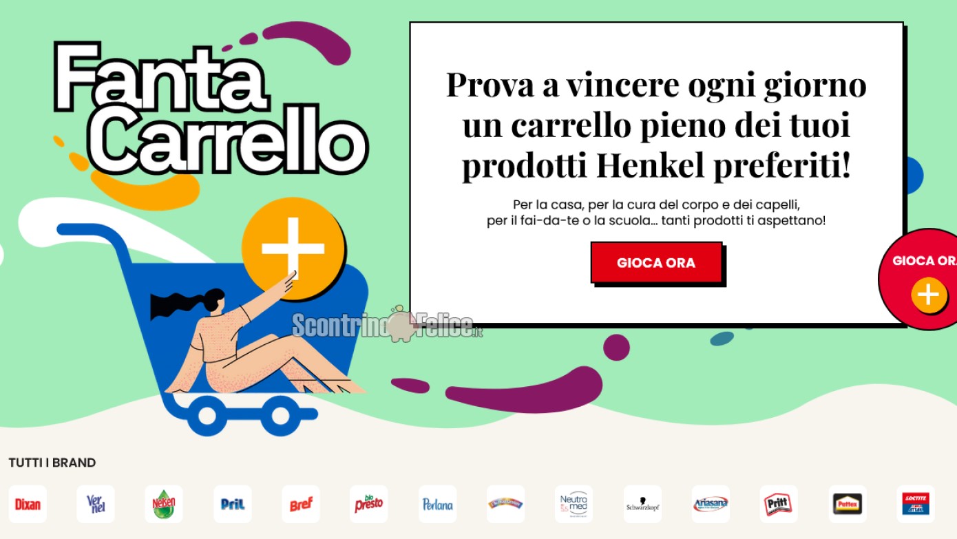 Concorso DonnaD “FantaCarrello”: vinci gratis un intero carrello di prodotti Henkel a tua scelta!