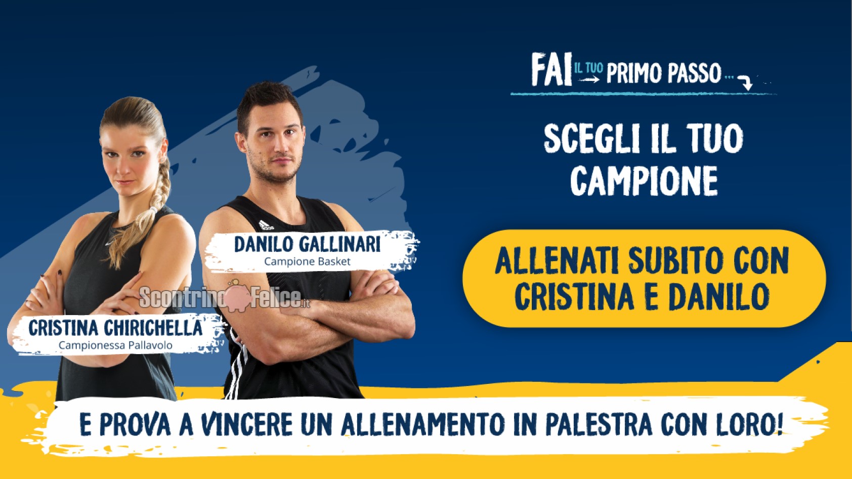 Concorso “Fai il tuo primo passo con Fitness”: vinci 1 lezione in palestra con Cristina Chirichella e Danilo Gallinari