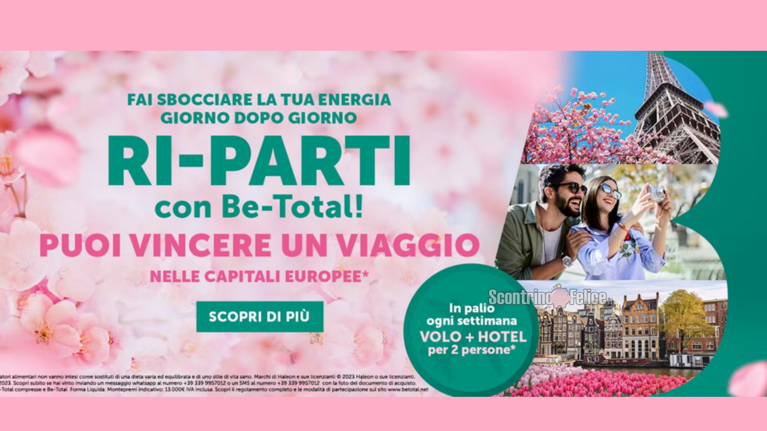 Concorso "Ri-Parti con Be-Total": vinci 1 viaggio nelle capitali europee ogni settimana!